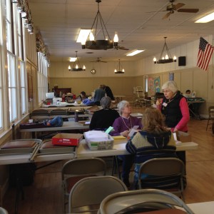 Sue, Linda and Nadine helping out